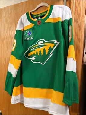 NHL KAPRIZOV Green and Yellow Minnesota Wild Hockey Jersey